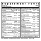 Supplement facts of the big one without iron