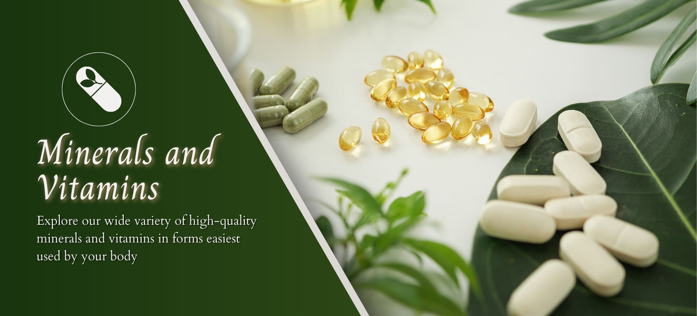 Minerals and vitamins banner