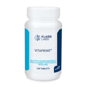 Vitaprime bottle by Klaire Labs with 120 tablets