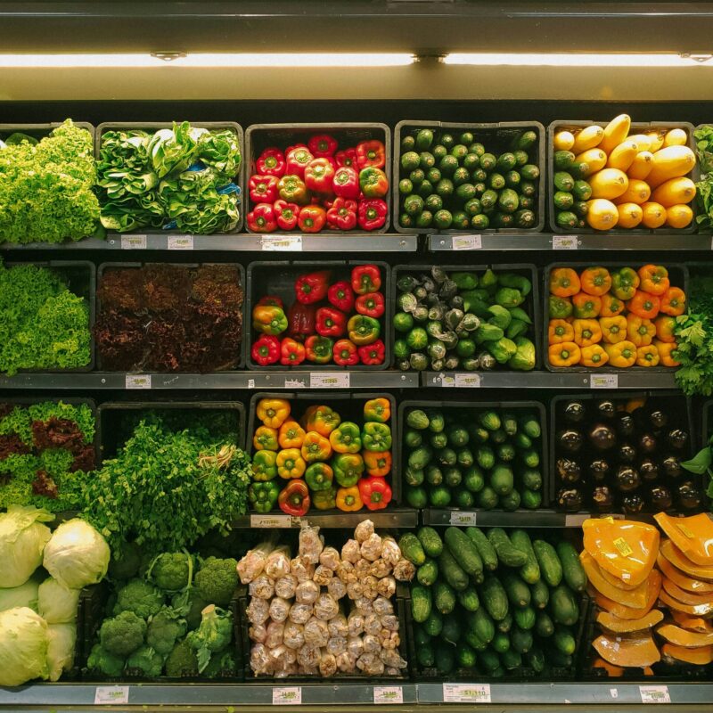 produce aisle in grocery store