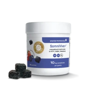 Bottle of Somnivive+ cbd gummies for sleep