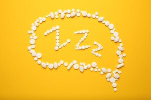 Supplements for sleep arranged in a zzz formation