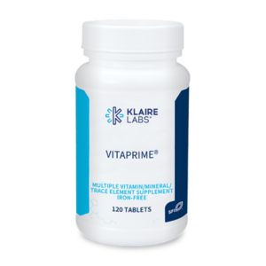 Vitaprime bottle by Klaire Labs with 120 tablets