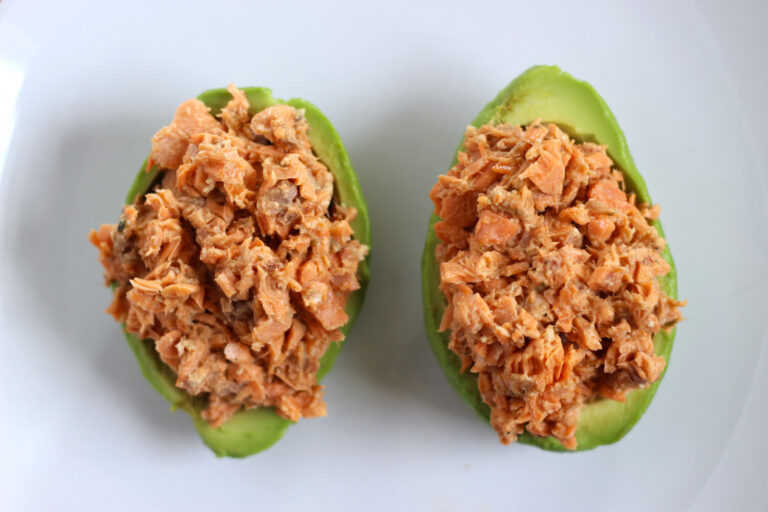 salmon stuffed avocado boats