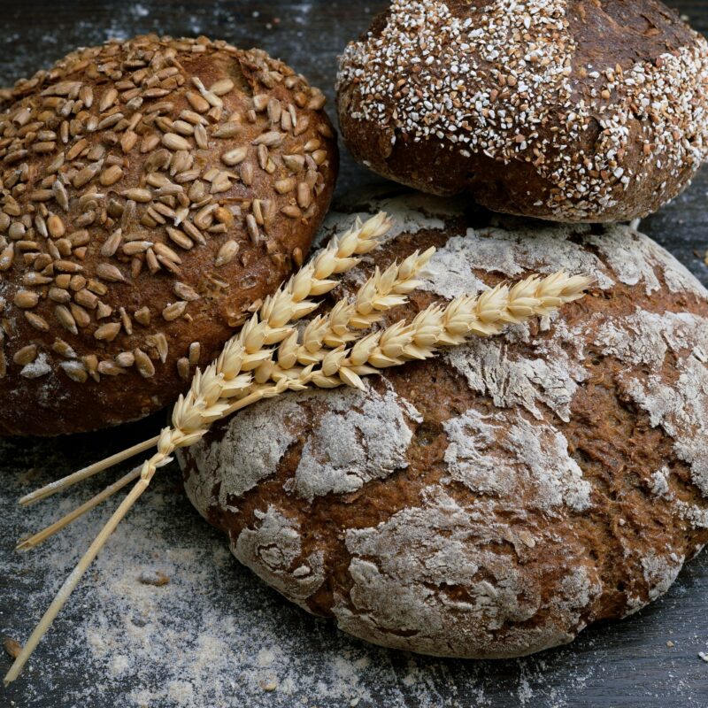 loafs of whole grain bread