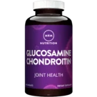 A bottle of MRM Glucosamine 1500mg & Chondroitin Sulfate 1200mg capsules labeled for joint health, featuring a purple label with white text.