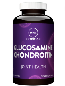 Bottle of MRM Nutrition Glucosamine Chondroitin capsules for healthy joints.
