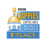 A 2026 Cappies Capital Area Peoples Preference 1st Place award logo for a natural wellness corner, featuring an illustration of a state capitol dome.